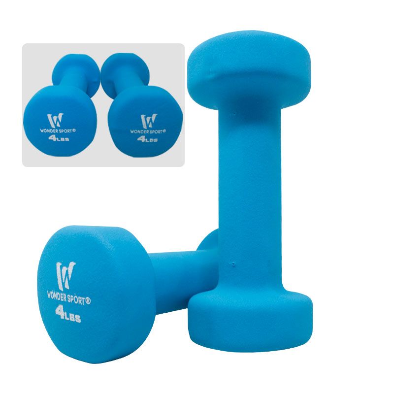 Set Mancuernas X 2 Unds 4lb C/u Kit Pesas Hierro Neopreno