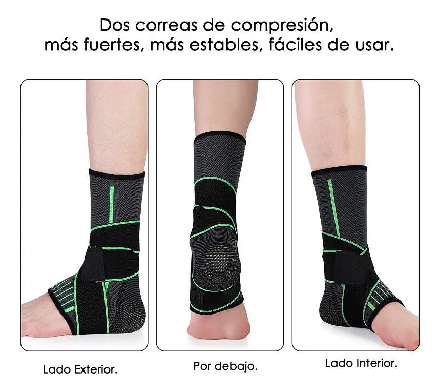 Vendas X 2 Tobilleras Deportivas Compresión Doble Soporte