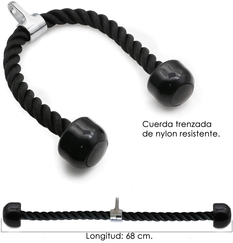 Lazo Cuerda Tríceps Bíceps Gimnasio Profesional Multifuerza