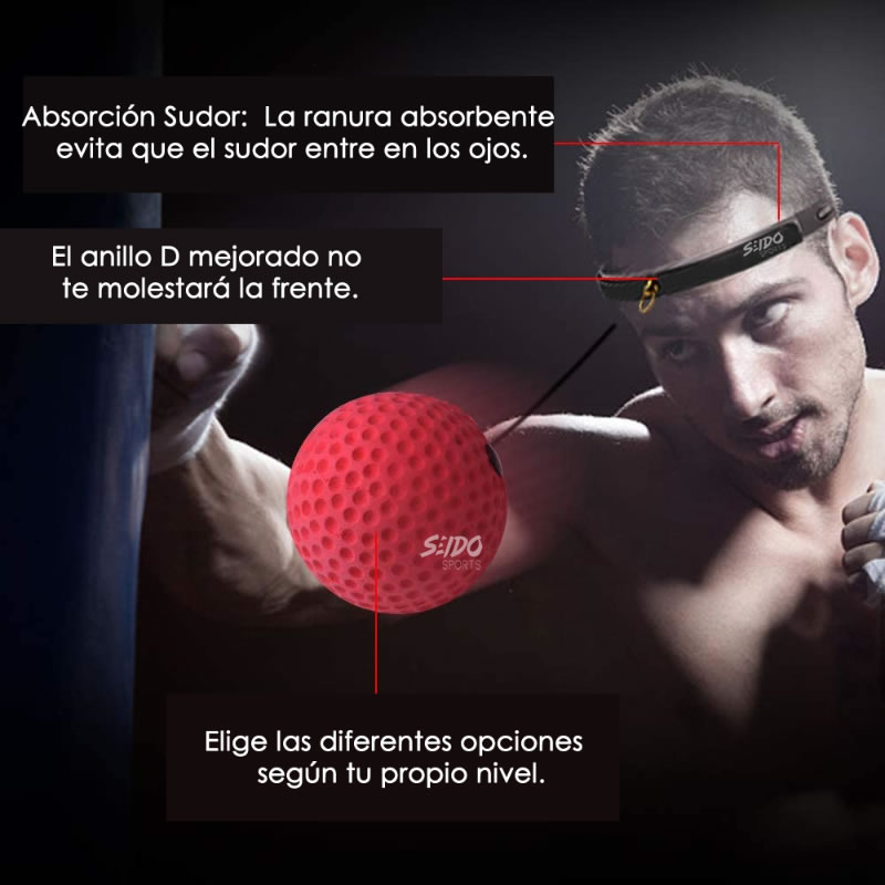 Bola Entrenamiento Boxeo Balon Cabeza Reflejos 2 Niveles