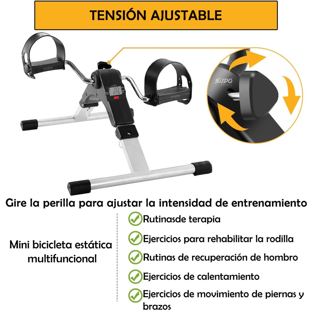 Mini Bicicleta Estatica Pedal Ejercitador Portatil Ajustable