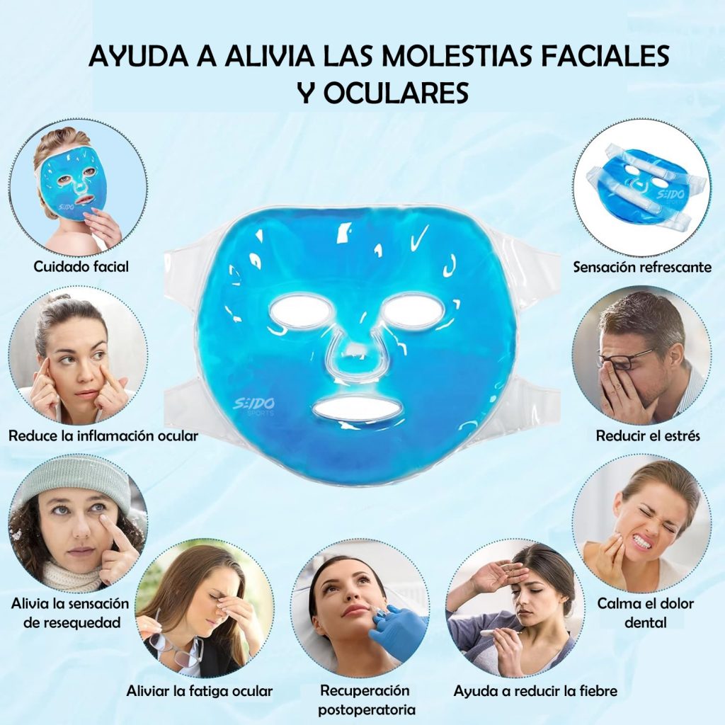 Mascara Facial Gel Frio Calor Antifaz Relajante Estres