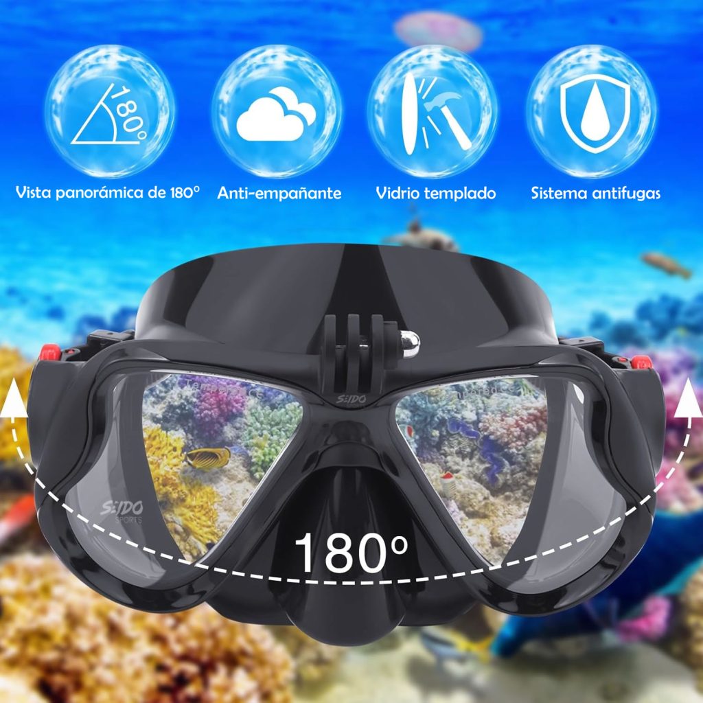 Careta Buceo Gafas Natación Mascara Soporte Cámara Go Pro