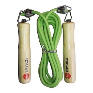Cuerda Salto Lazo Pvc Miyagi Mango Madera Cardio Fitness Gym