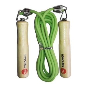 Cuerda Salto Lazo Pvc Miyagi Mango Madera Cardio Fitness Gym