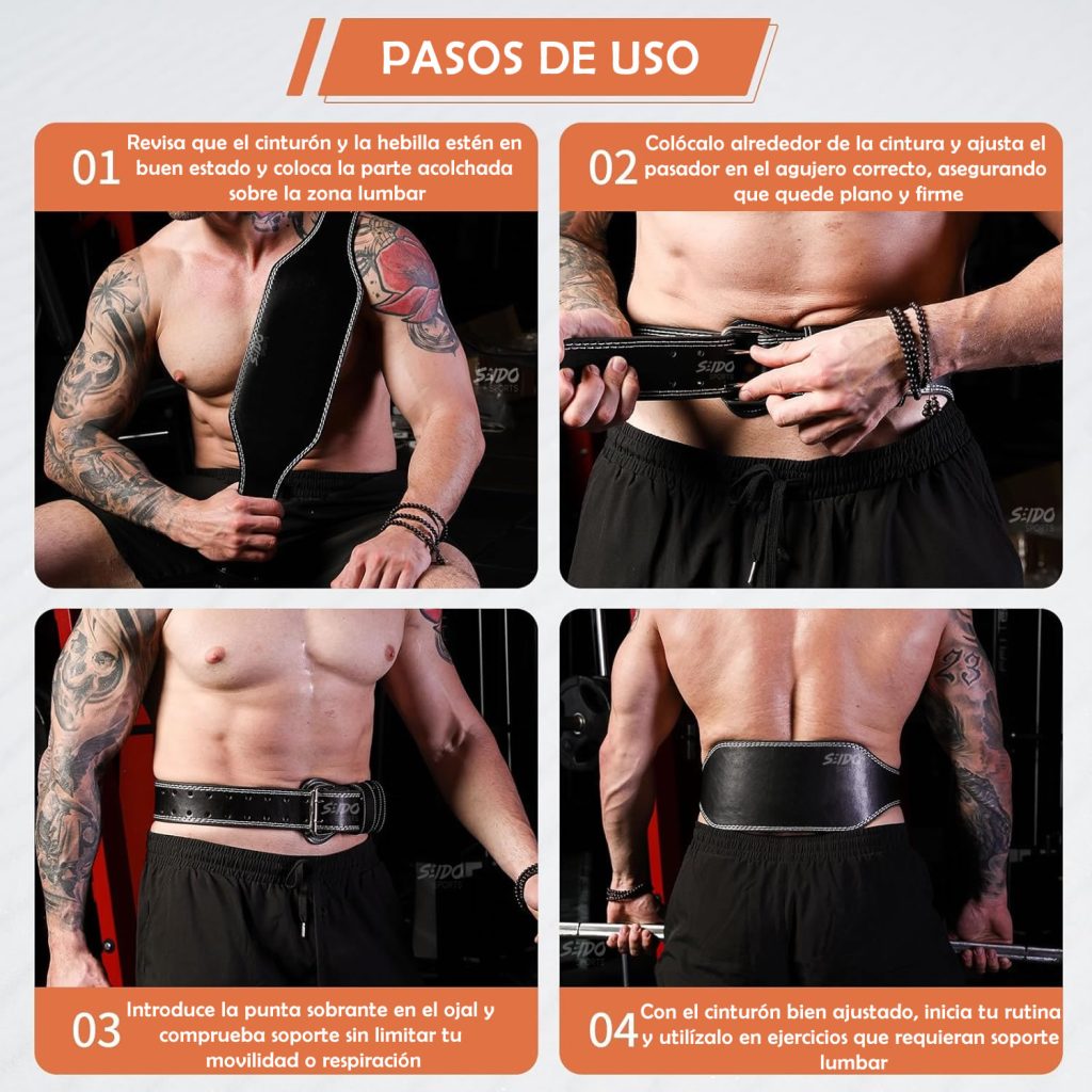 Cinturon Cuero Levantamiento Pesas Gym Soporte Proteccion