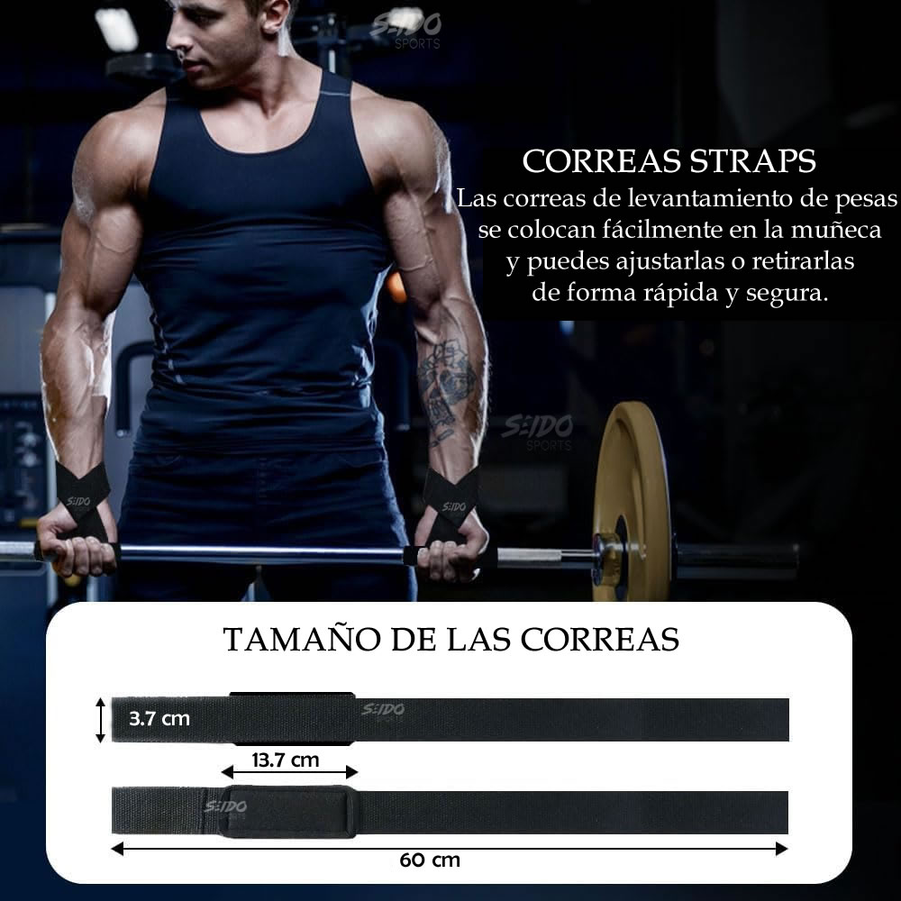 Correas Straps X 2 Levantamiento Pesas Protector Muñeca Gym