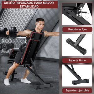 Banco Multifuncional Reclinable Pesas Predicador Multiusos