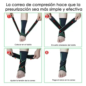 Vendas X 2 Tobilleras Deportivas Compresión Doble Soporte