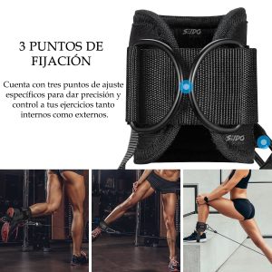 Arnés de Tobillo X2 con Correas y Anillos en D para Polea y Fitness
