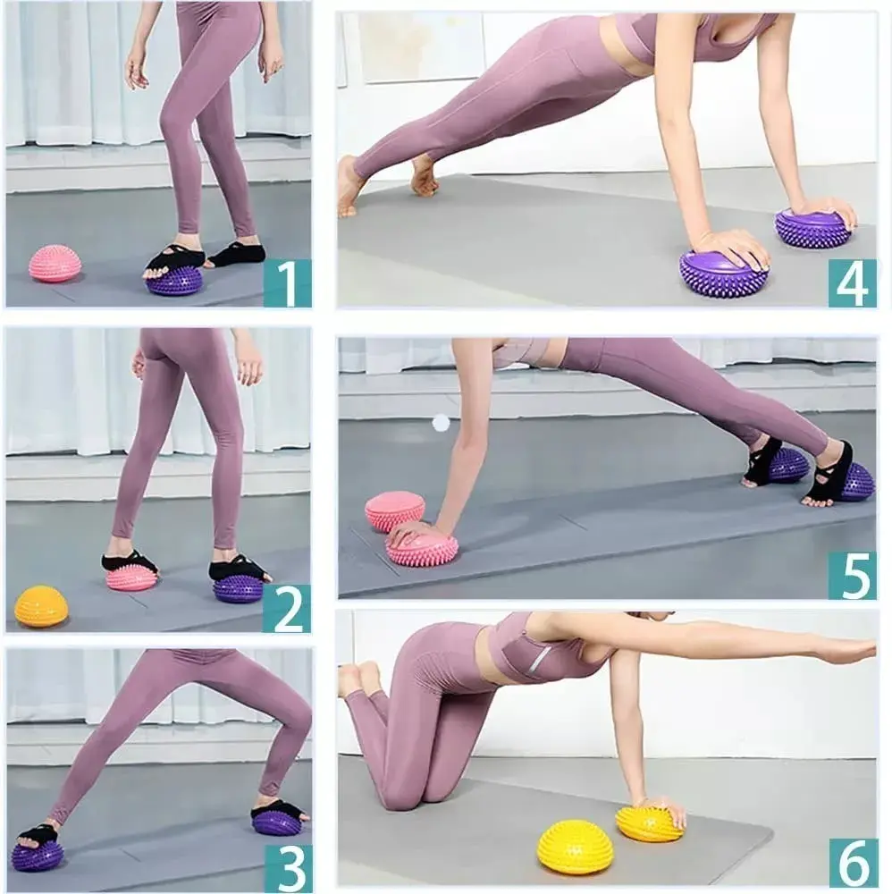 Par Mini Bosu Cojín Inestable Balón Masajeador Yoga Pilates