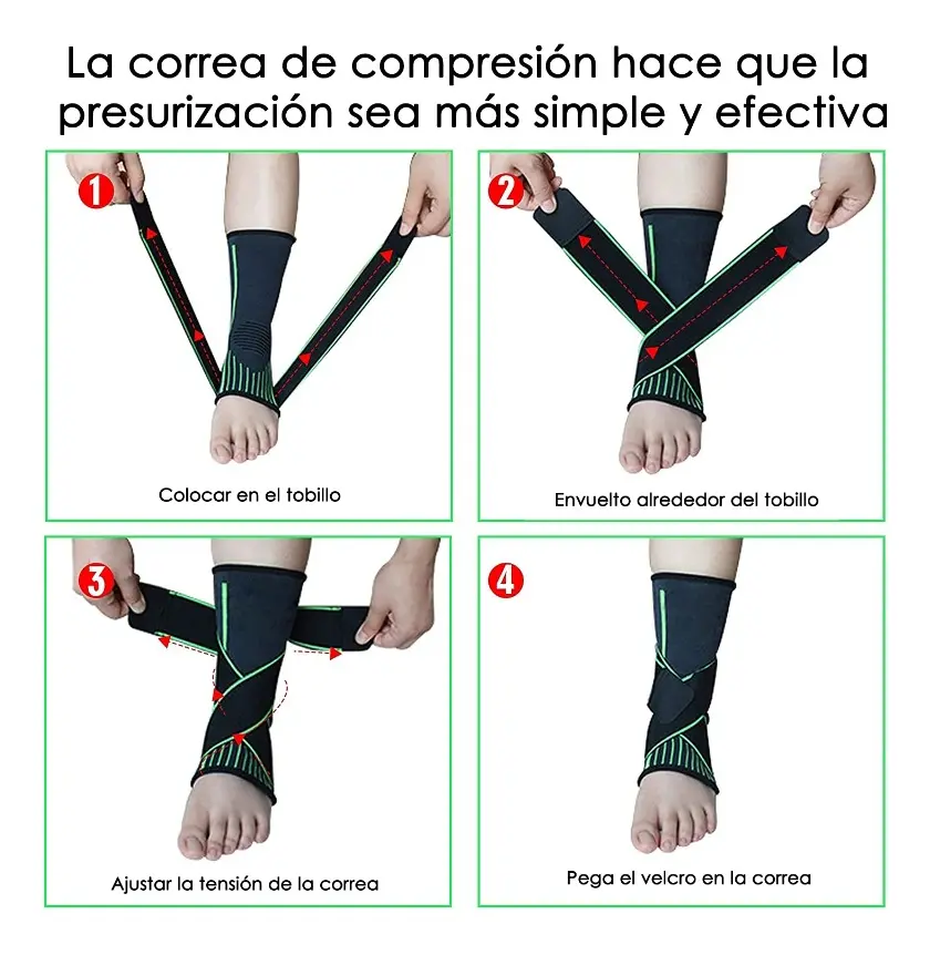 Vendas X 2 Tobilleras Deportivas Compresión Doble Soporte