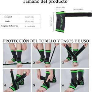 Tobillera Deportiva Compresion Doble Soporte Miyagi Lesion Fitness