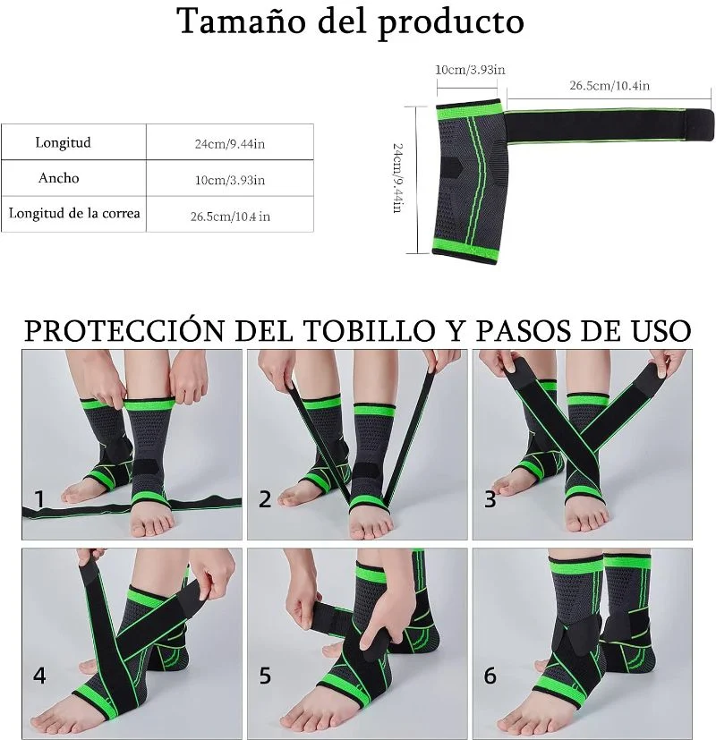 Tobillera Deportiva Compresion Doble Soporte Miyagi Lesion Fitness