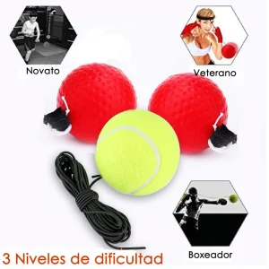 Bola Entrenamiento Boxeo Reflejos Balón Cabeza 3 Niveles