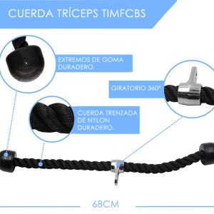Lazo Cuerda Tríceps Bíceps Gimnasio Profesional Multifuerza
