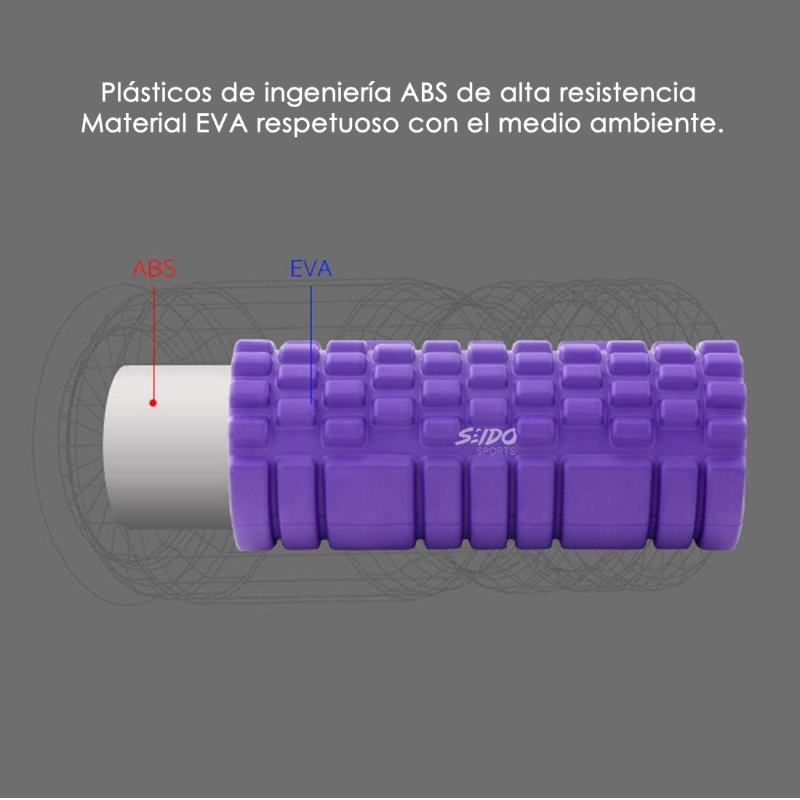 Rodillo Roller Foam Espuma Grabado Yoga Pilates Gym 30 X 8cm