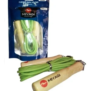 Cuerda Salto Lazo Pvc Miyagi Mango Madera Cardio Fitness Gym