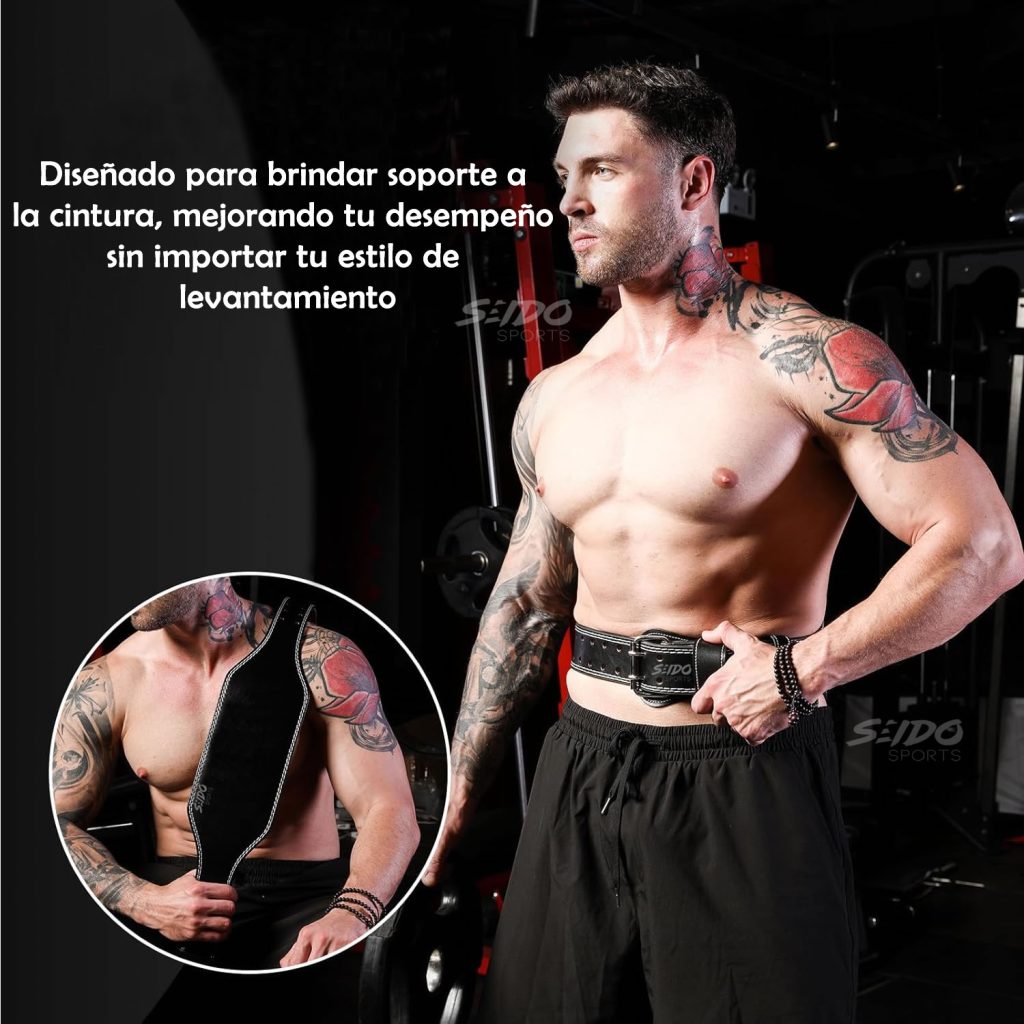 Cinturon Cuero Levantamiento Pesas Gym Soporte Proteccion