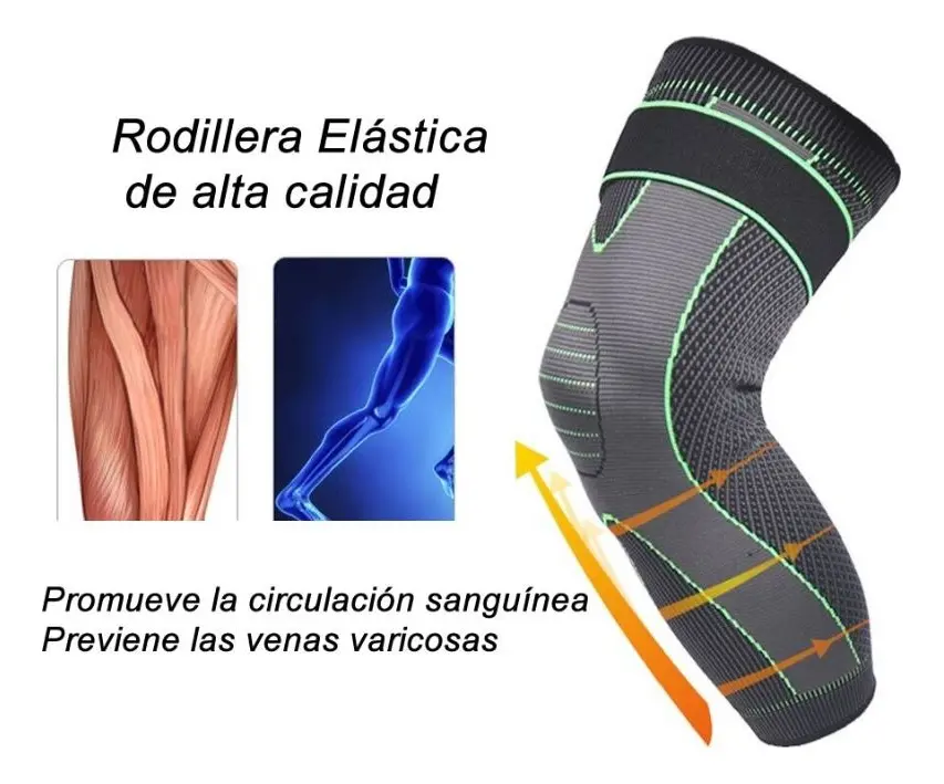 Rodillera Deportiva Compresión Ajustable Soporte Rodilla