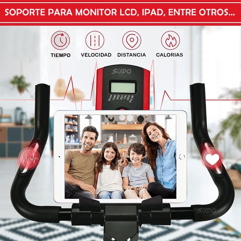 Bicicleta Spinning Monitor Frecuencia Cardiaca Estatica