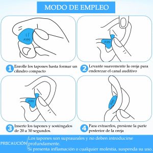Tapa Oidos Silicona Moldeables X 6 Pares Natacion + Estuche
