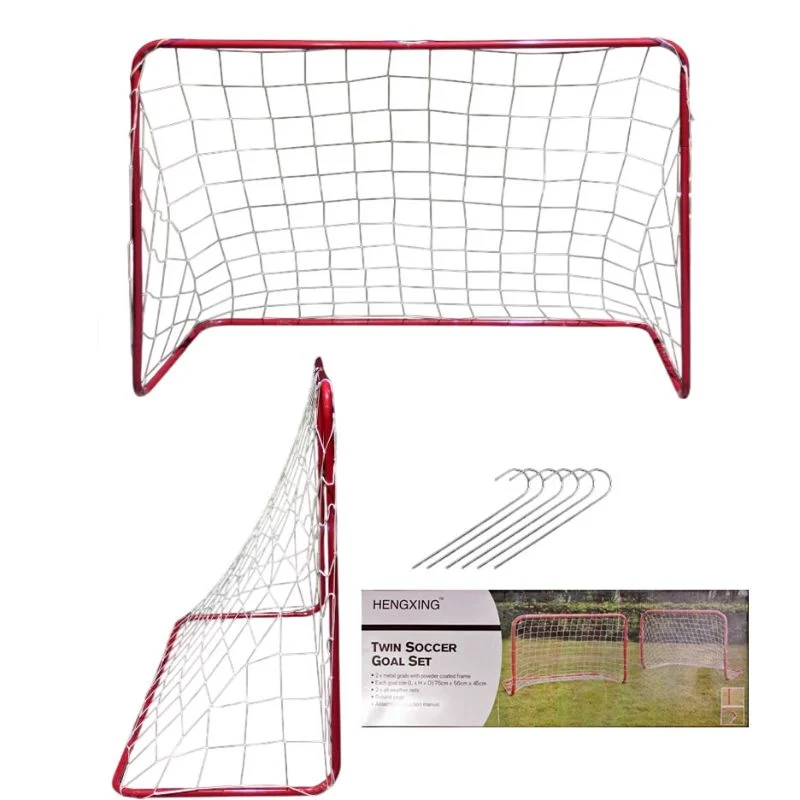 Cancha Futbol X 2 Arcos Portable Porteria Armable + Malla