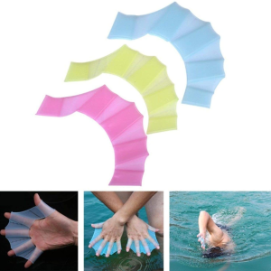 Aletas de Mano para Natación con Paleta de Silicona — Entrenamiento y Resistencia
