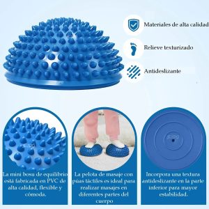 Mini Bosu Cojín Inestable Balón Masajeador Yoga Pilates Gym