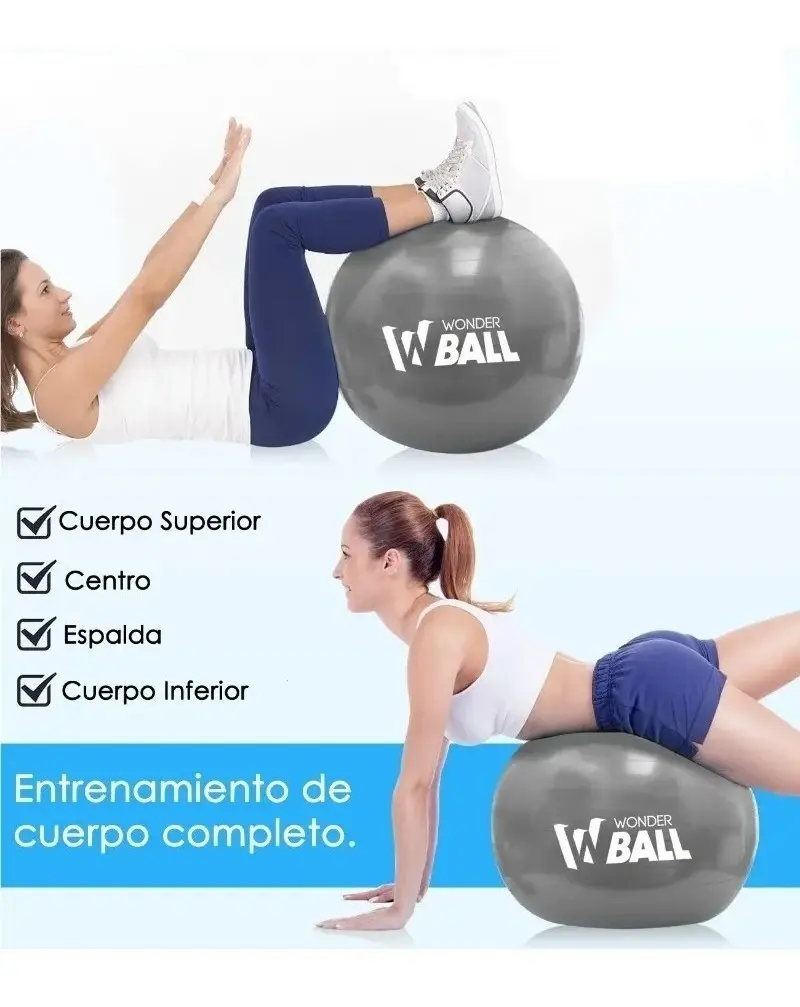 Balon Pilates Yoga Pelota Abdominales Gym 55 Cm + Inflador
