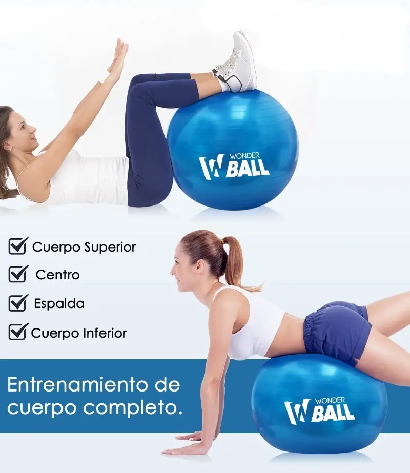 Balon Pilates Yoga Pelota Abdominales Gym 65 Cm + Inflador