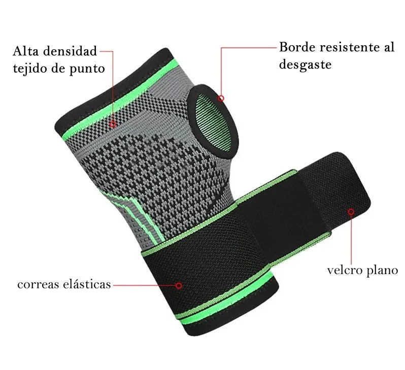 Muñequera Deportiva Compresion Banda Ajustable Soporte Mano