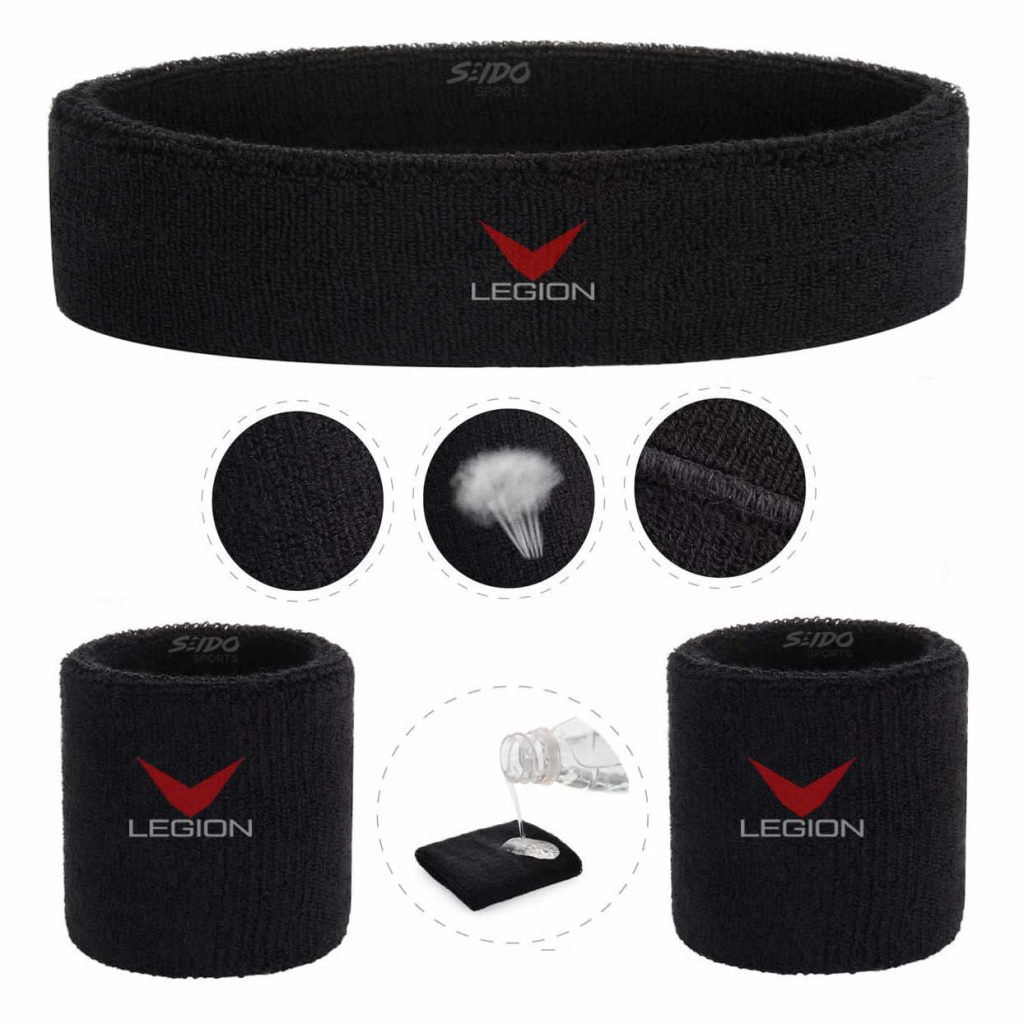 Set de Balaca y Muñequeras para Sudor - Kit de Entrenamiento Fitness Gym
