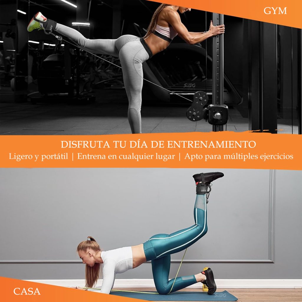 Arnés de Tobillo X2 con Correas y Anillos en D para Polea y Fitness