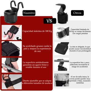 Muñequeras Gancho Straps X2 Levantamiento Pesas Correas Gym