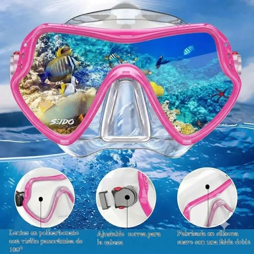 Set De Careta Y Snorkel Swimmer Kit Natación Buceo Silicona