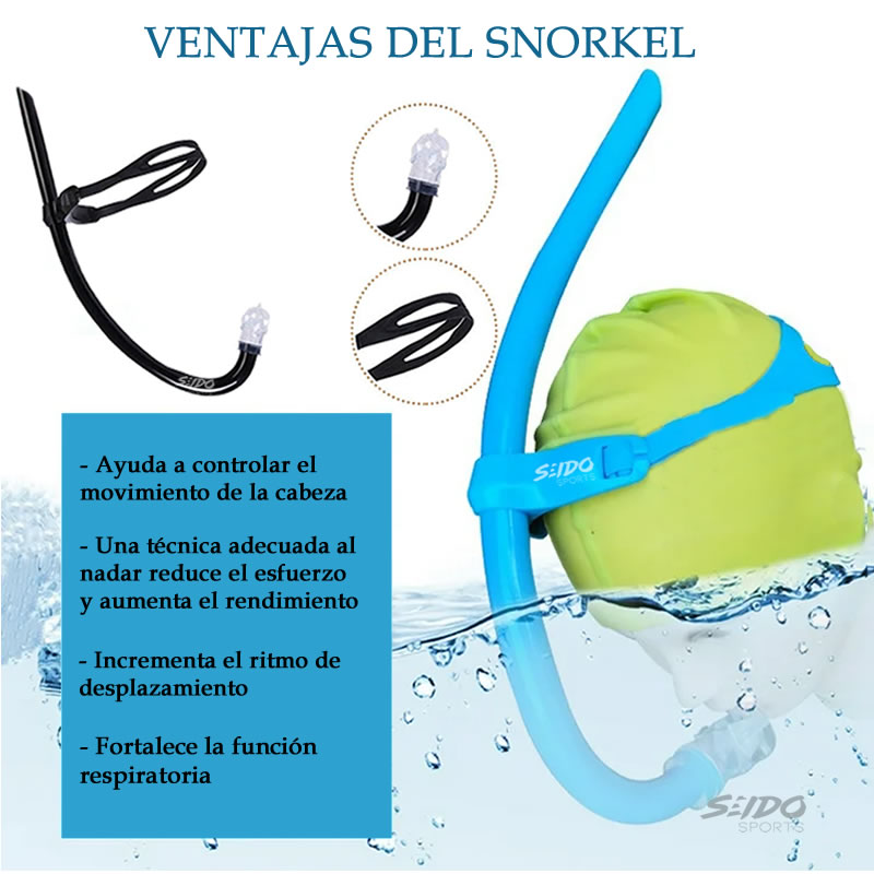 Snorkel Tubo Frontal Ylon- A Profesional Natación Buceo