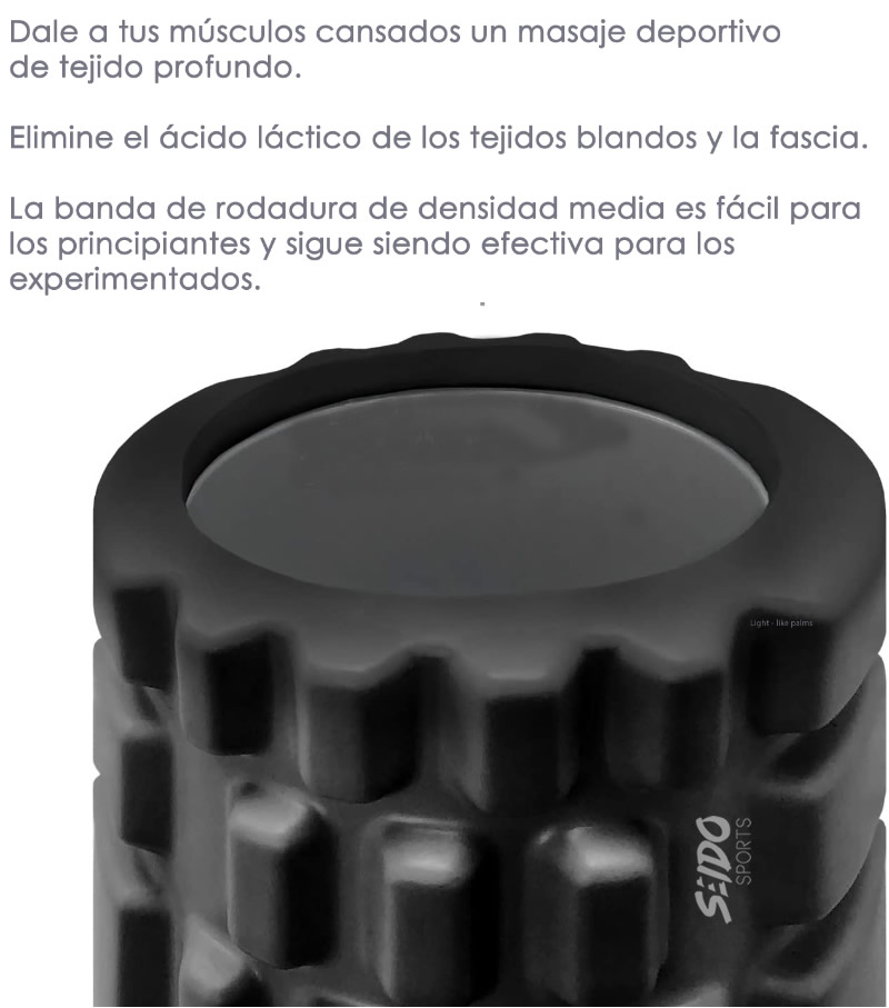 Rodillo Roller Foam Espuma Grabado Yoga Pilates Gym 30 X 8cm