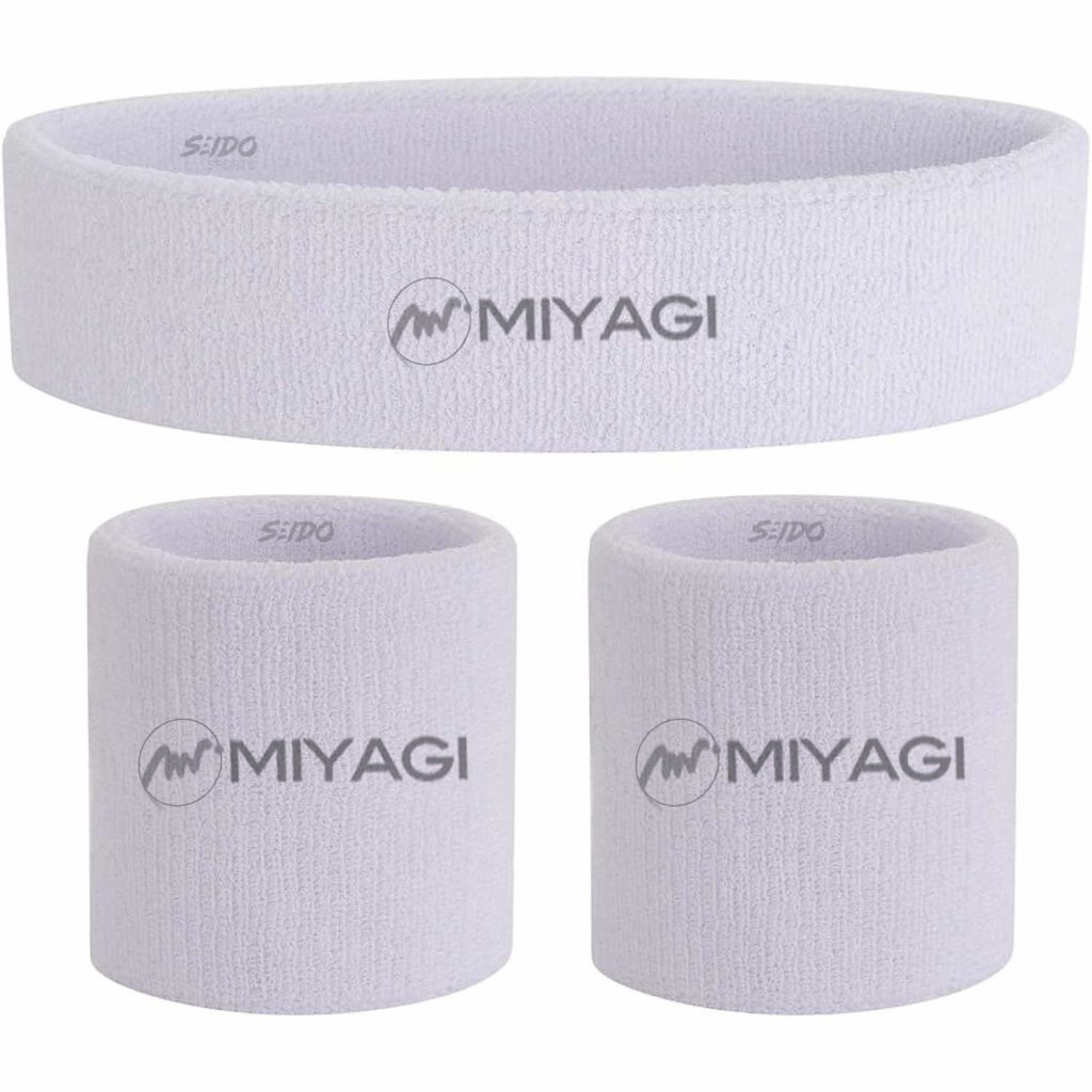 Set Kit Balaca Y Muñequera Miyagi Algodón Fitness Gym