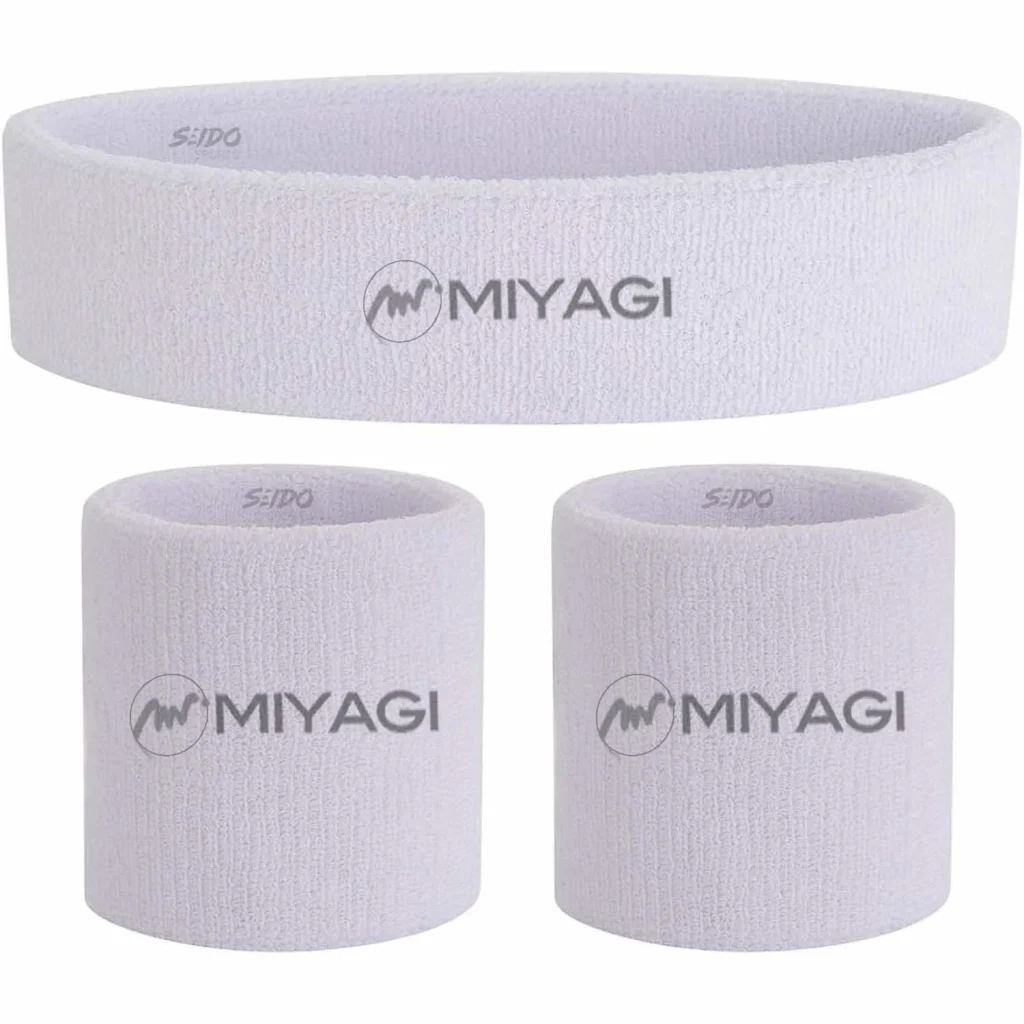 Set Kit Balaca Y Muñequera Miyagi Algodón Fitness Gym