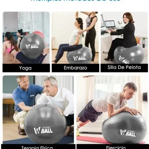Balon Pilates Yoga Pelota Abdominales Gym 55 Cm + Inflador