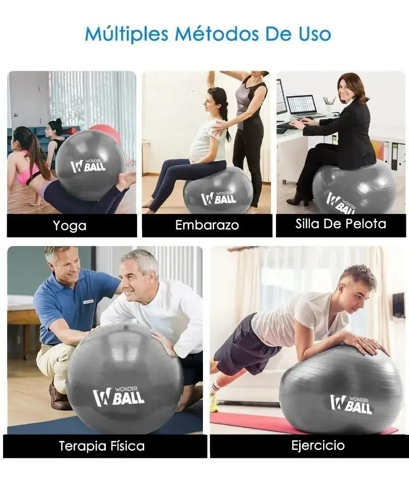 Balon Pilates Yoga Pelota Abdominales Gym 55 Cm + Inflador