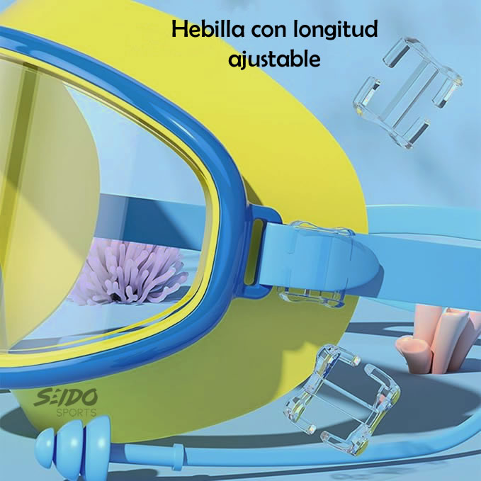 Gafas Natacion Niños + Tapa Oidos Piscina Anti Empañante