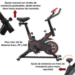 Bicicleta Spinning Monitor Frecuencia Cardiaca Estatica