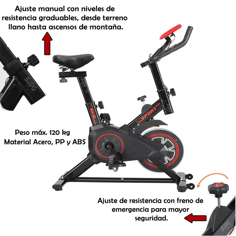 Bicicleta Spinning Monitor Frecuencia Cardiaca Estatica