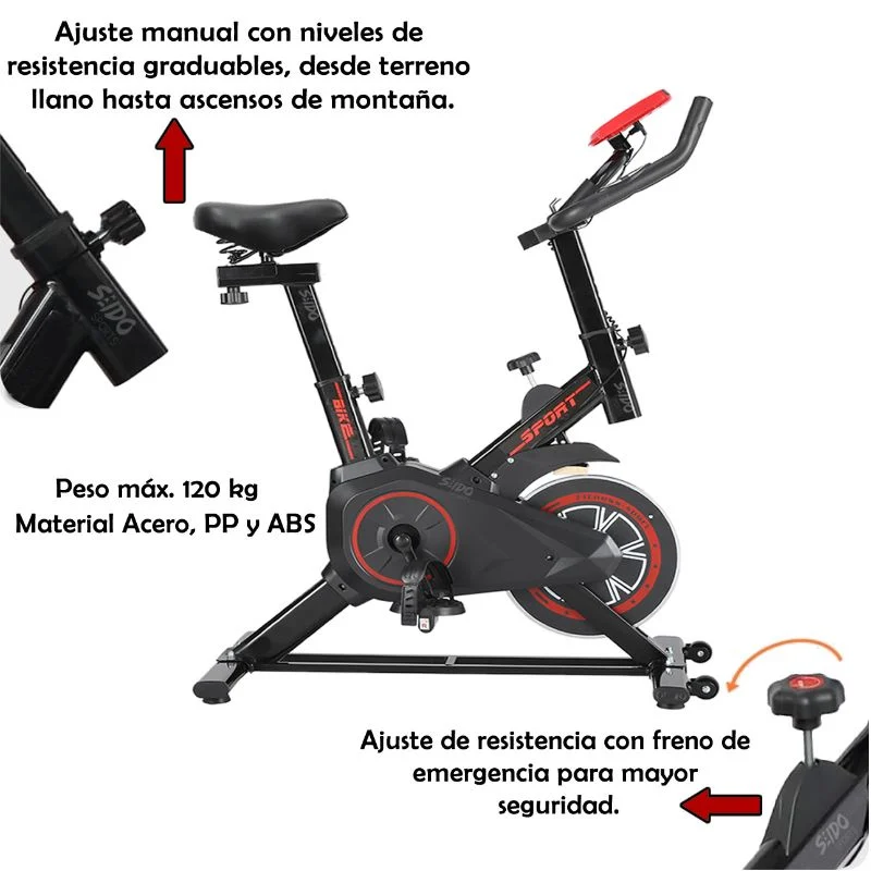Bicicleta Spinning Monitor Frecuencia Cardiaca Estatica