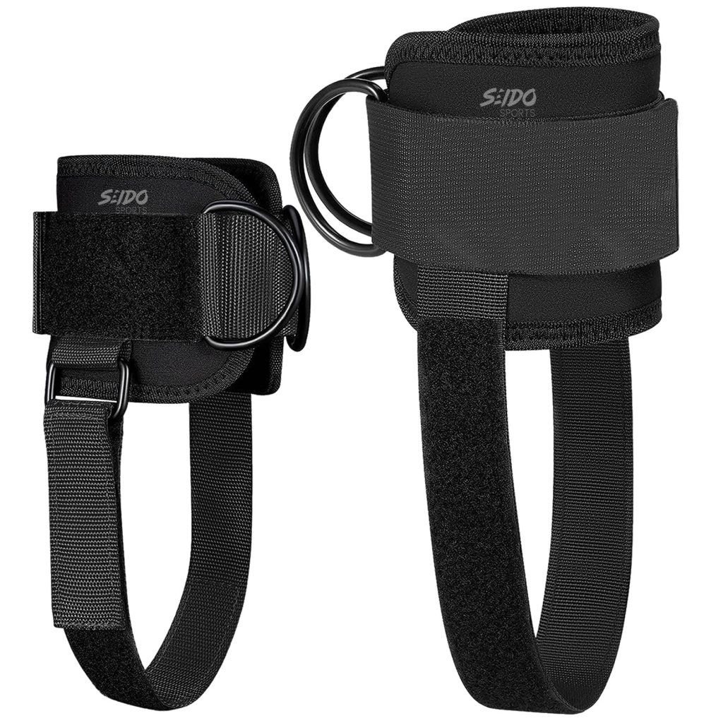 Arnés de Tobillo X2 con Correas y Anillos en D para Polea y Fitness