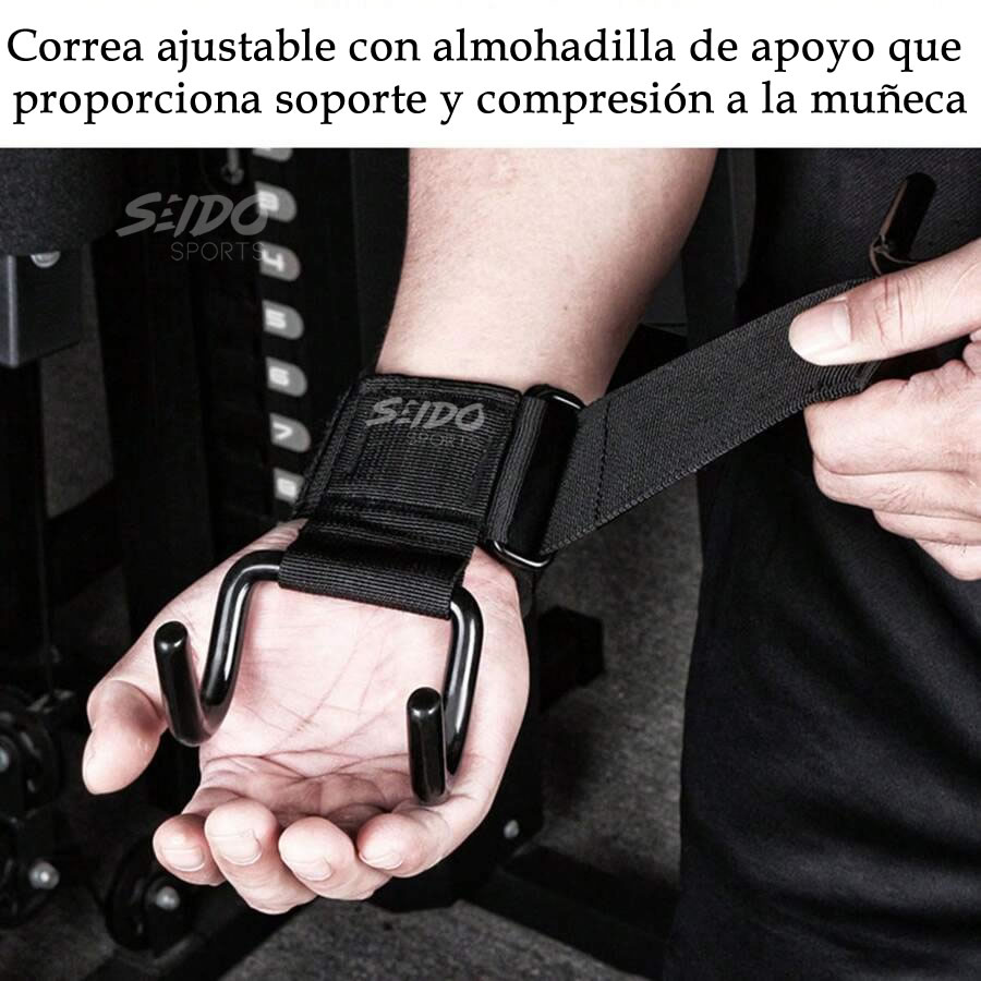 Muñequeras Gancho Straps X2 Levantamiento Pesas Correas Gym