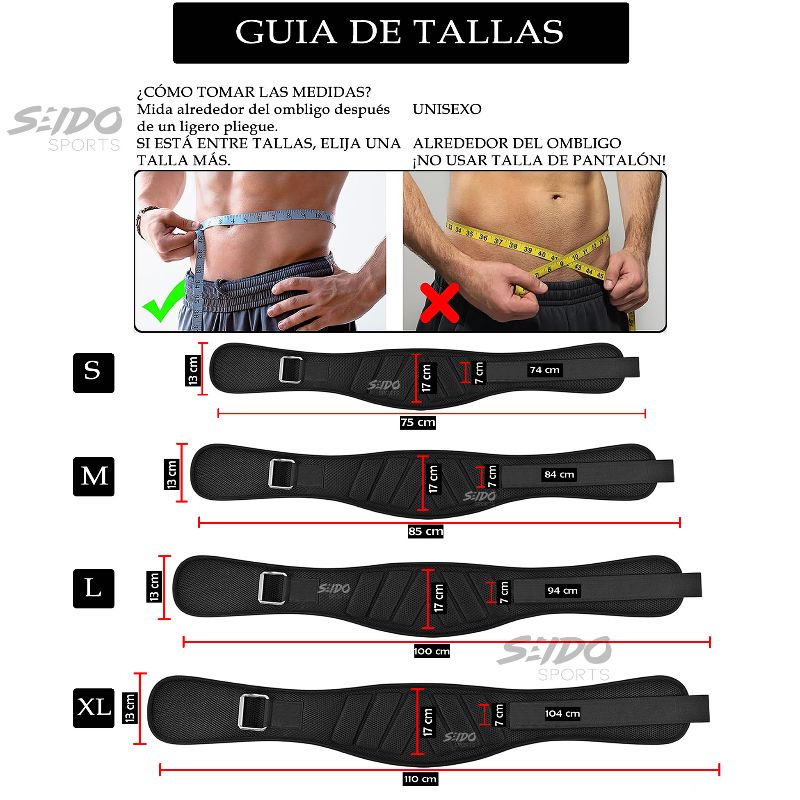 Cinturon Gym Levantamiento Pesas Neopreno Gimnasio Crossfit