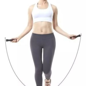 Cuerda Salto Lazo Pvc Miyagi Mango Madera Cardio Fitness Gym